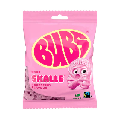 Bubs Godis Cool Foam Skulls Raspberry
